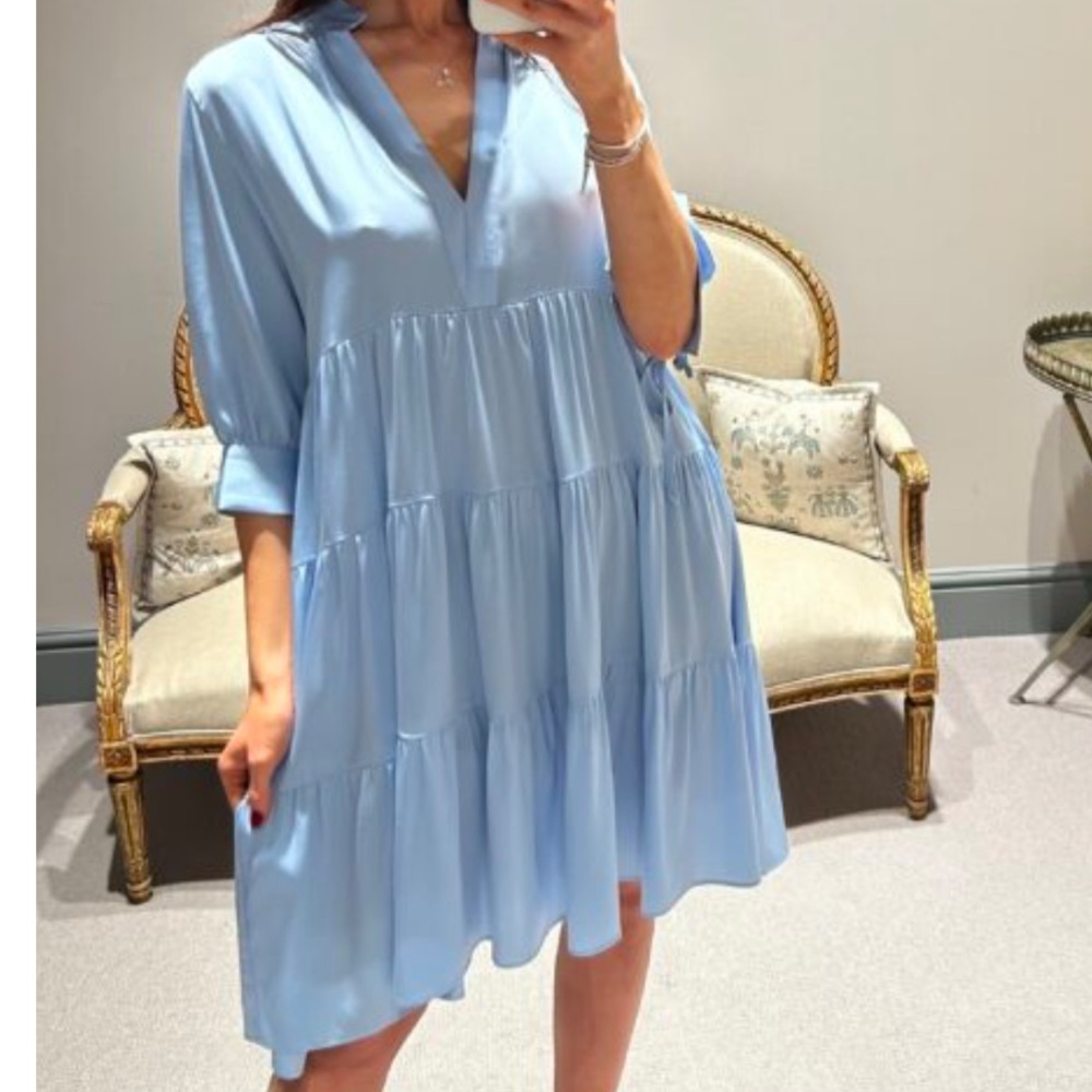 Nouvelle silk96five blue silk dress